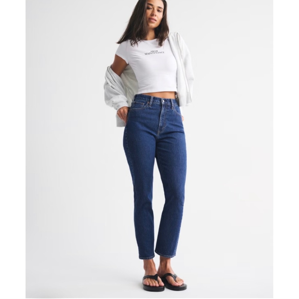 Abercrombie & Fitch Curve Love Ankle‎ Straight Ultra High Rise Jeans 26/2 Blue